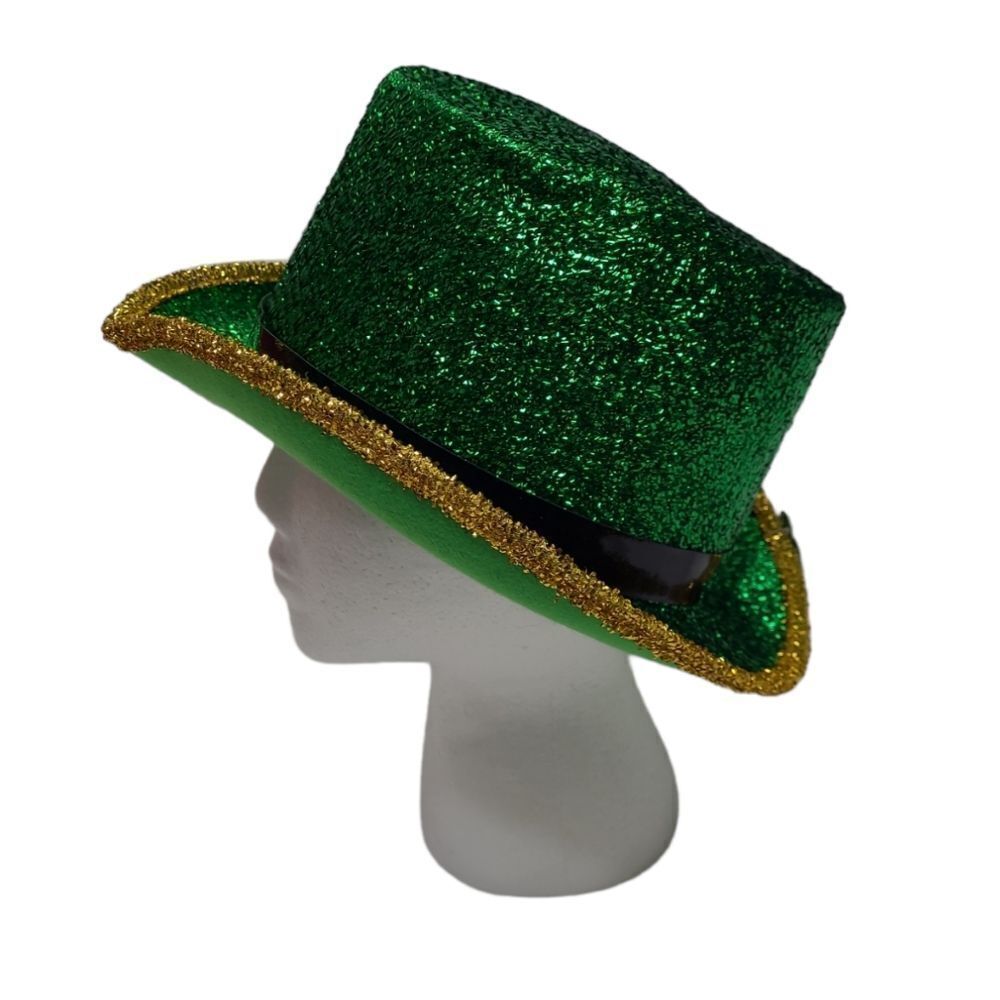 NEW St Patrick's Day‎ green glitter leprechaun top hat unisex